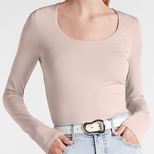 Body Contour Silky Scoop Neck Thong Bodysuit